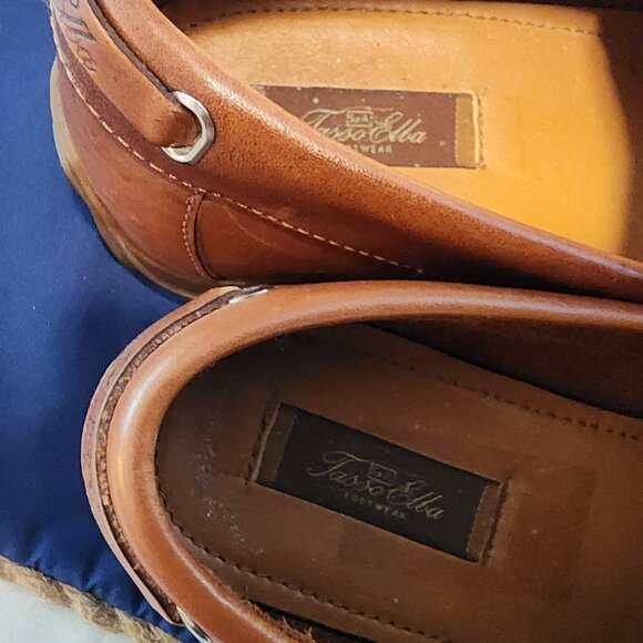 ALMOST NEW TASSO ELLA BROWN LEATHER LOAFERS' SIZE 9.5M - Picture 6 of 6